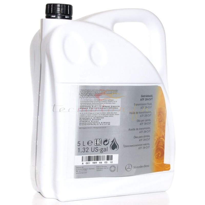 Huile d'origine Mercedes pour boite CVT Classe A Classe B Huile d'origine Mercedes pour boite CVT Classe A Classe B