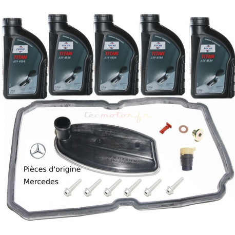Kit vidange boite auto Mercedes 5 vitesses pièces et huile Fuchs 4134