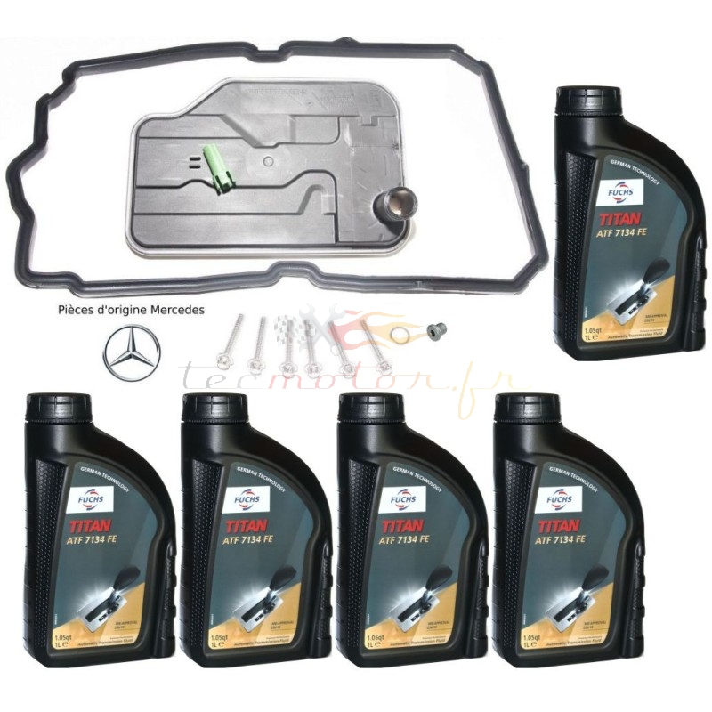 Kit vidange boite auto Mercedes 7G-Tronic 2° série avec huile Fuchs MB 236.15