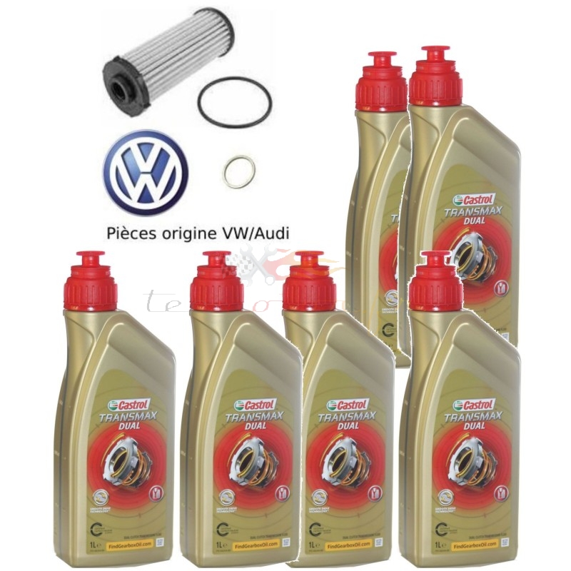 Kit vidange boite 0BH, 0BT (DQ500, DSG7, S-Tronic) vitesses Audi,VW huile origine Kit vidange boite 0BH, 0BT (DQ500, DSG7, S-Tronic) vitesses Audi,VW huile origine