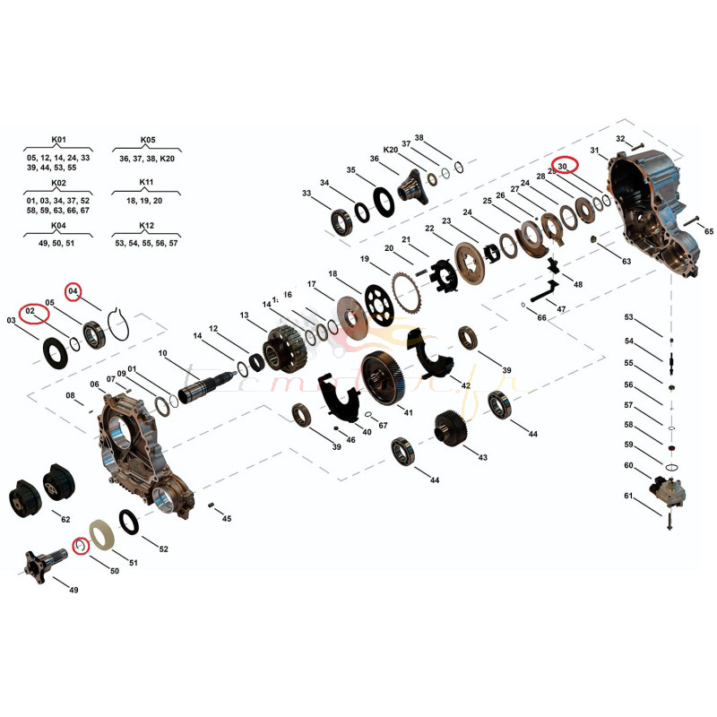 Lot de 3 circlips boite transfert Xdrive ATC35L